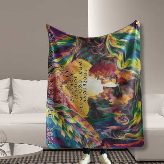 Personalized Mathew 19:6 Couple Throw Blanket  Kozzyco throw blanket