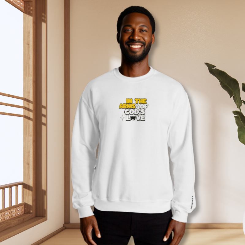 Embroidered In The Arms of God's Love Crewneck Sweatshirt - Kozzyco