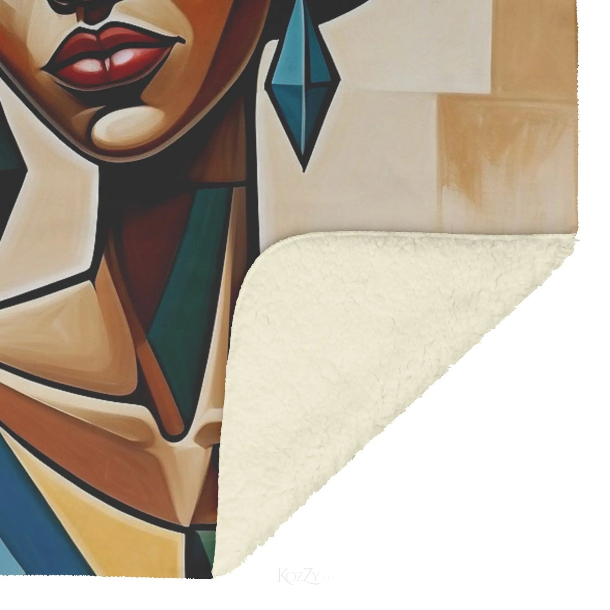 African American Woman Allure Cubist Throw Blanket  Kozzyco Home Goods