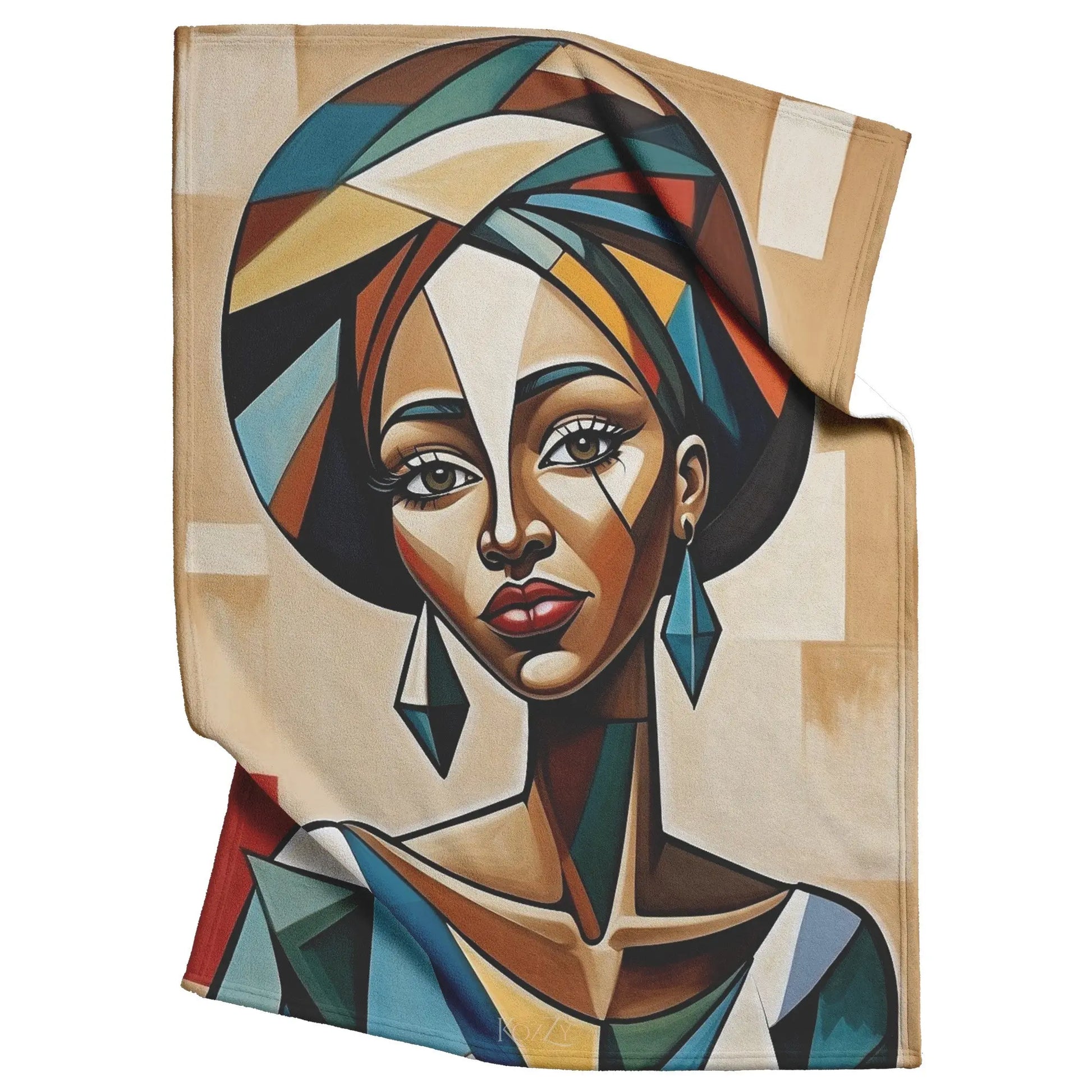 African American Woman Allure Cubist Throw Blanket  Kozzyco Home Goods