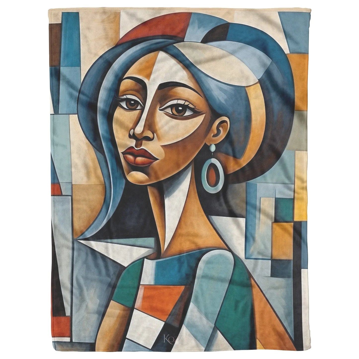 African American Woman Cubist Blanket  Kozzyco Home Goods