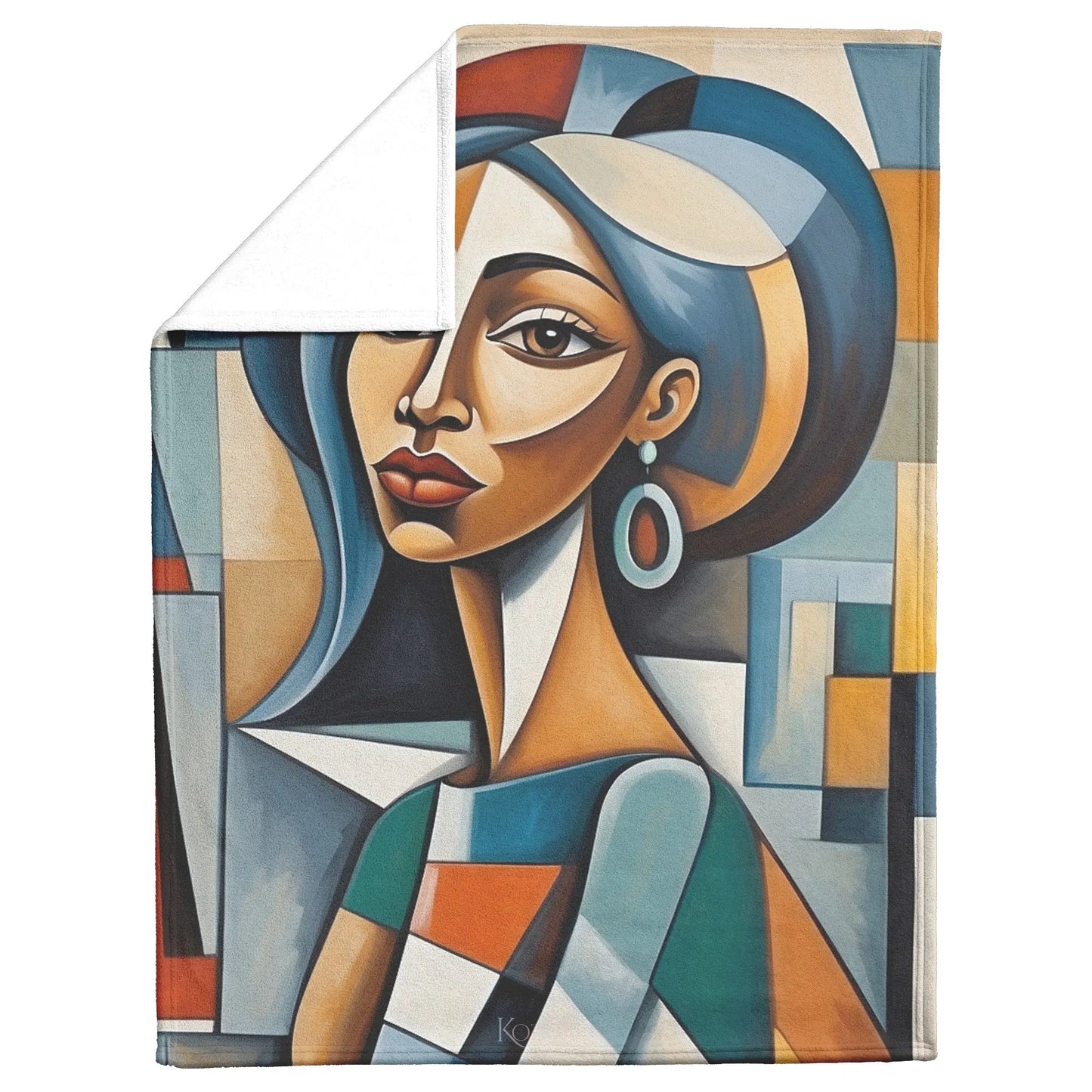 African American Woman Cubist Blanket  Kozzyco Home Goods