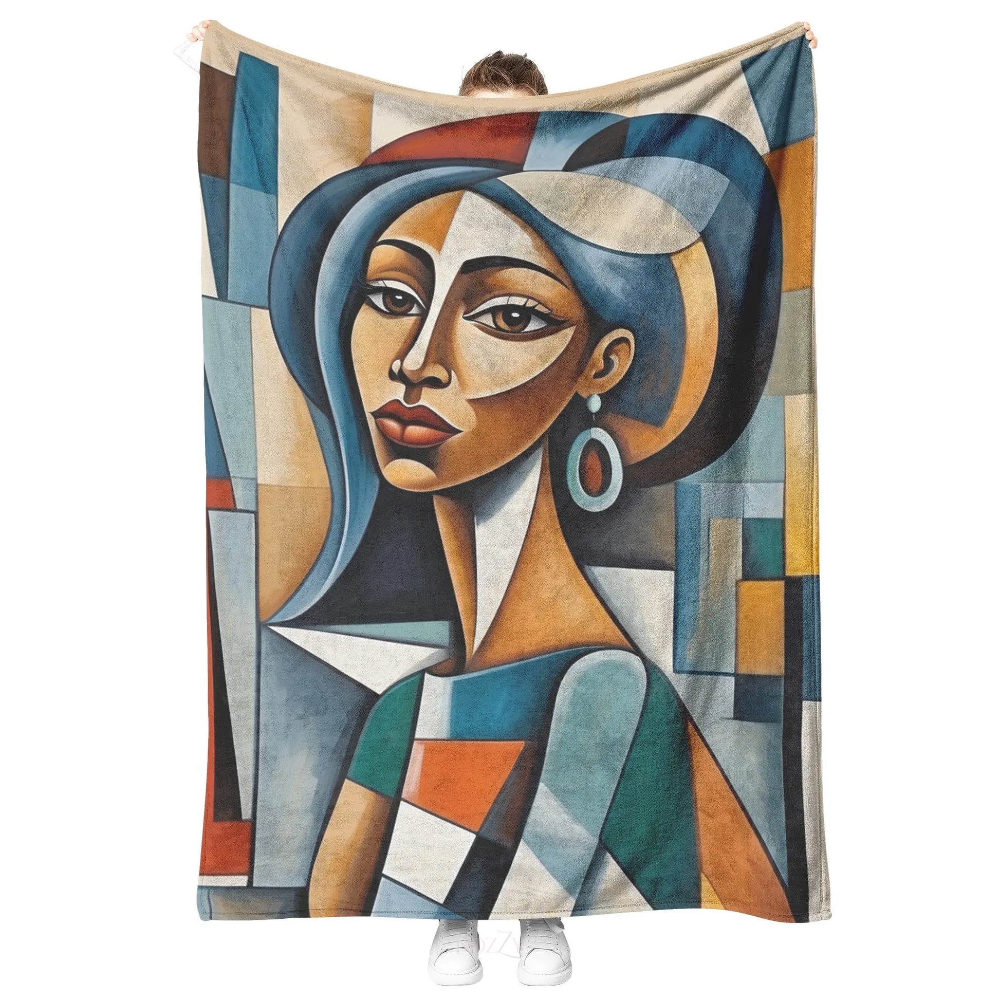 African American Woman Cubist Blanket  Kozzyco Home Goods