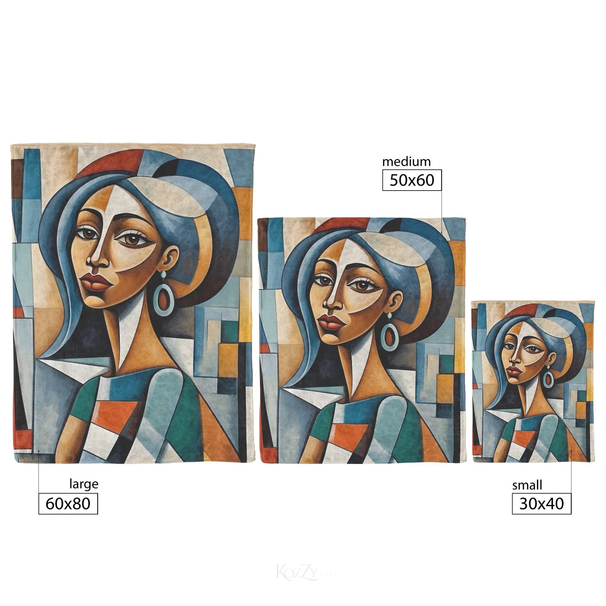 African American Woman Cubist Blanket  Kozzyco Home Goods