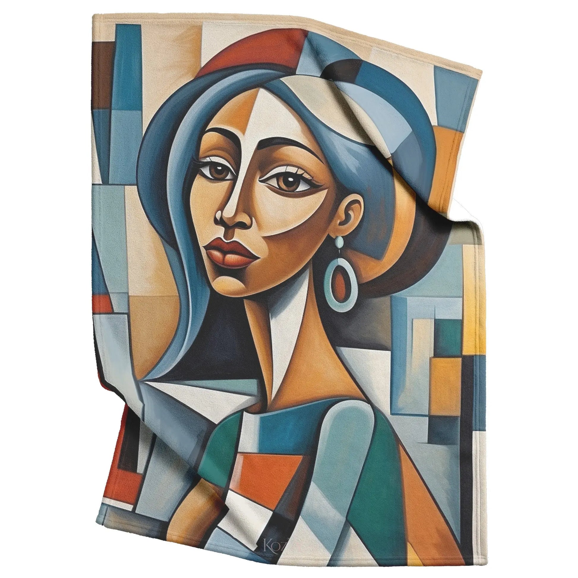 African American Woman Cubist Blanket  Kozzyco Home Goods