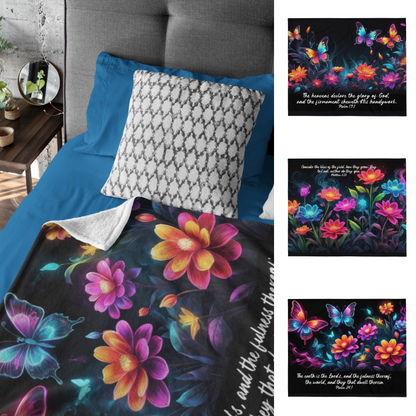 Scripture & Nature Floral and Butterfly Throw Blankets  Kozzyco throw blanket