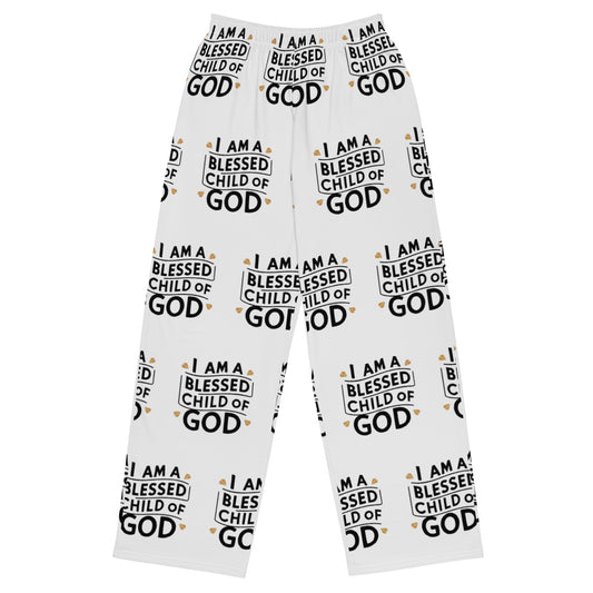 I Am A Blessed Child Of GOD Hearts Faith-based Pajamas - Kozzyco