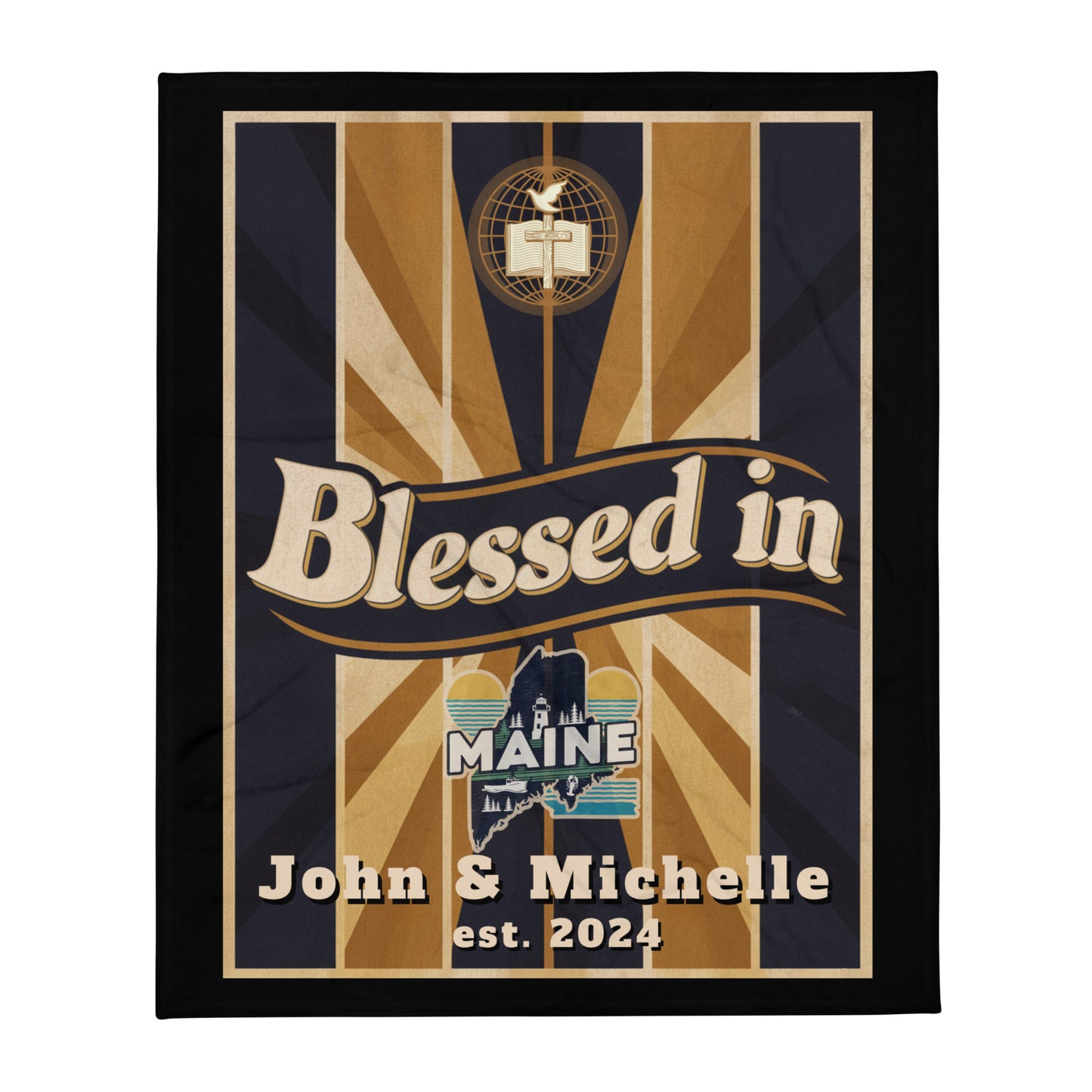 "I Am Blessed In" Portland Main Skyline Throw Blanket - Kozzyco