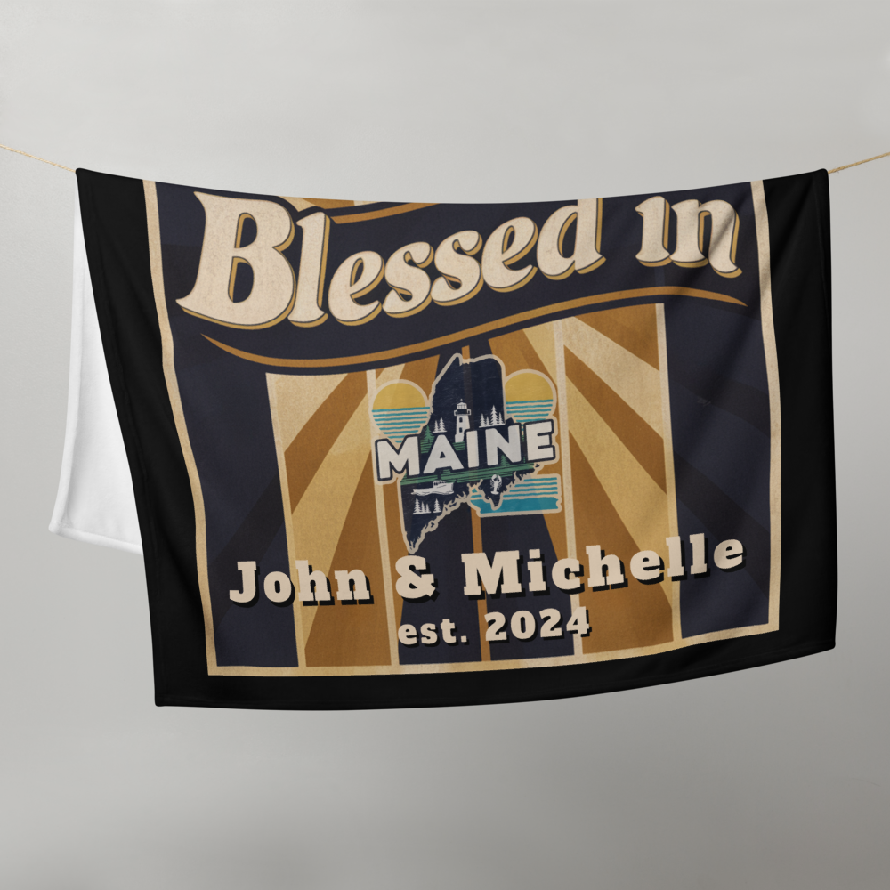 "I Am Blessed In" Portland Main Skyline Throw Blanket - Kozzyco