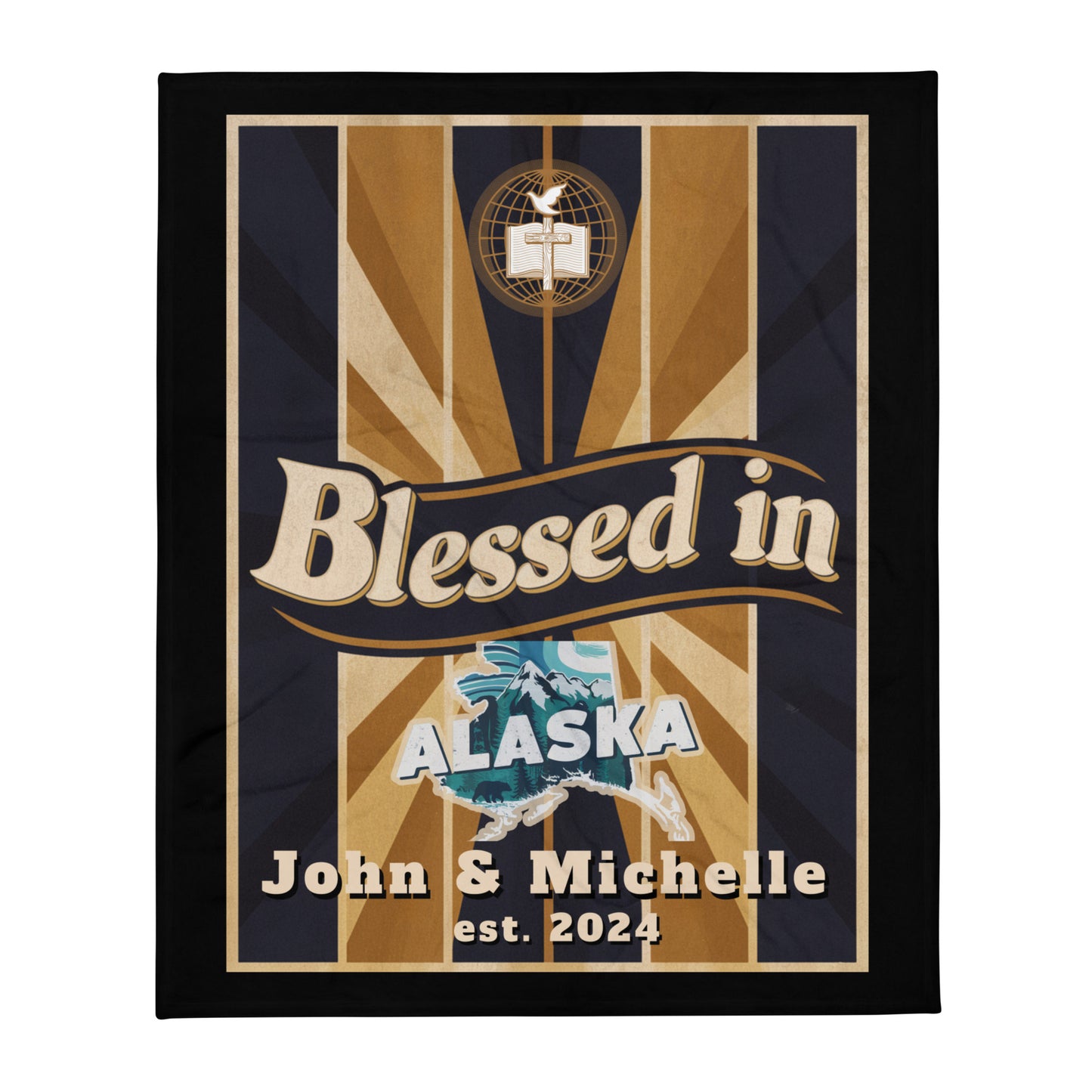 I Am Blessed In Alaska Retro Throw Blankets - Kozzyco