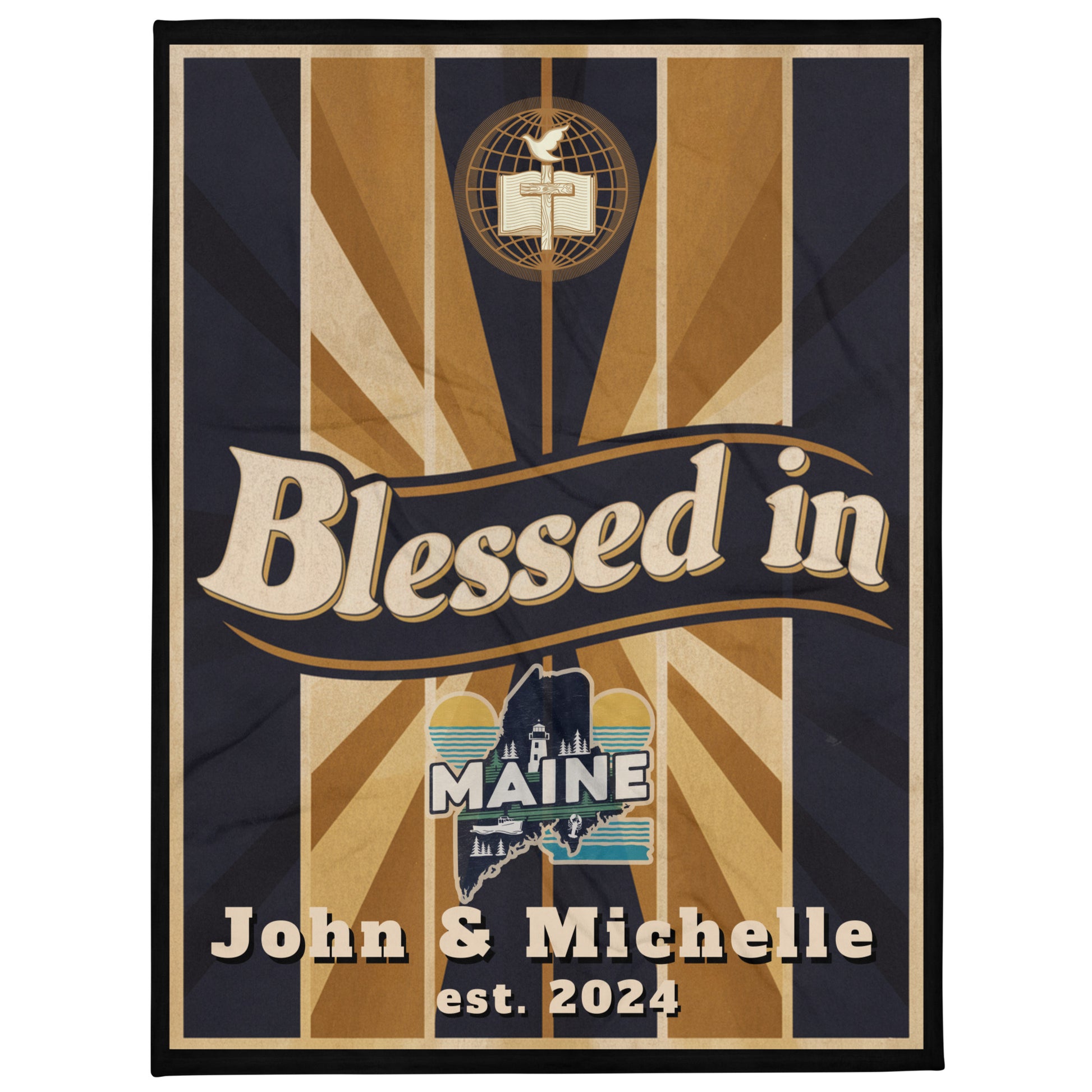 "I Am Blessed In" Portland Main Skyline Throw Blanket - Kozzyco