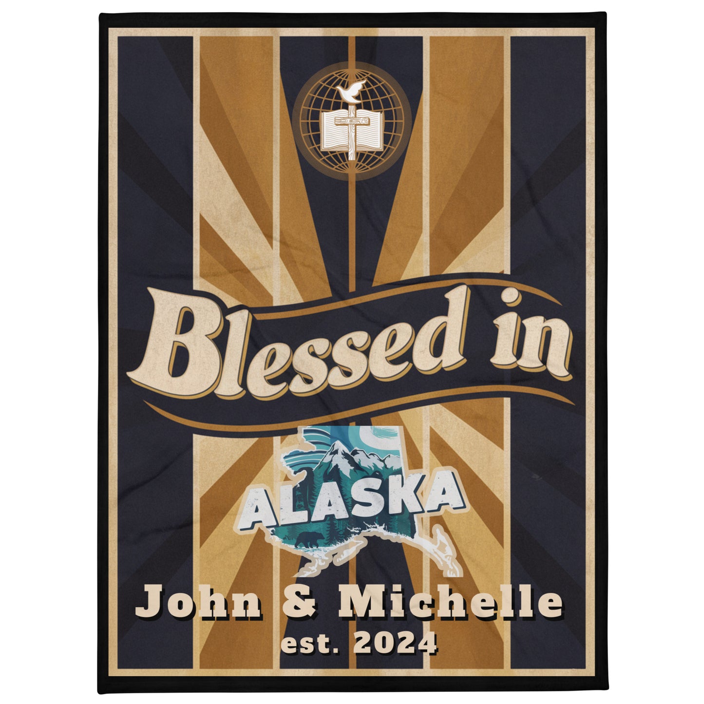 I Am Blessed In Alaska Retro Throw Blankets - Kozzyco