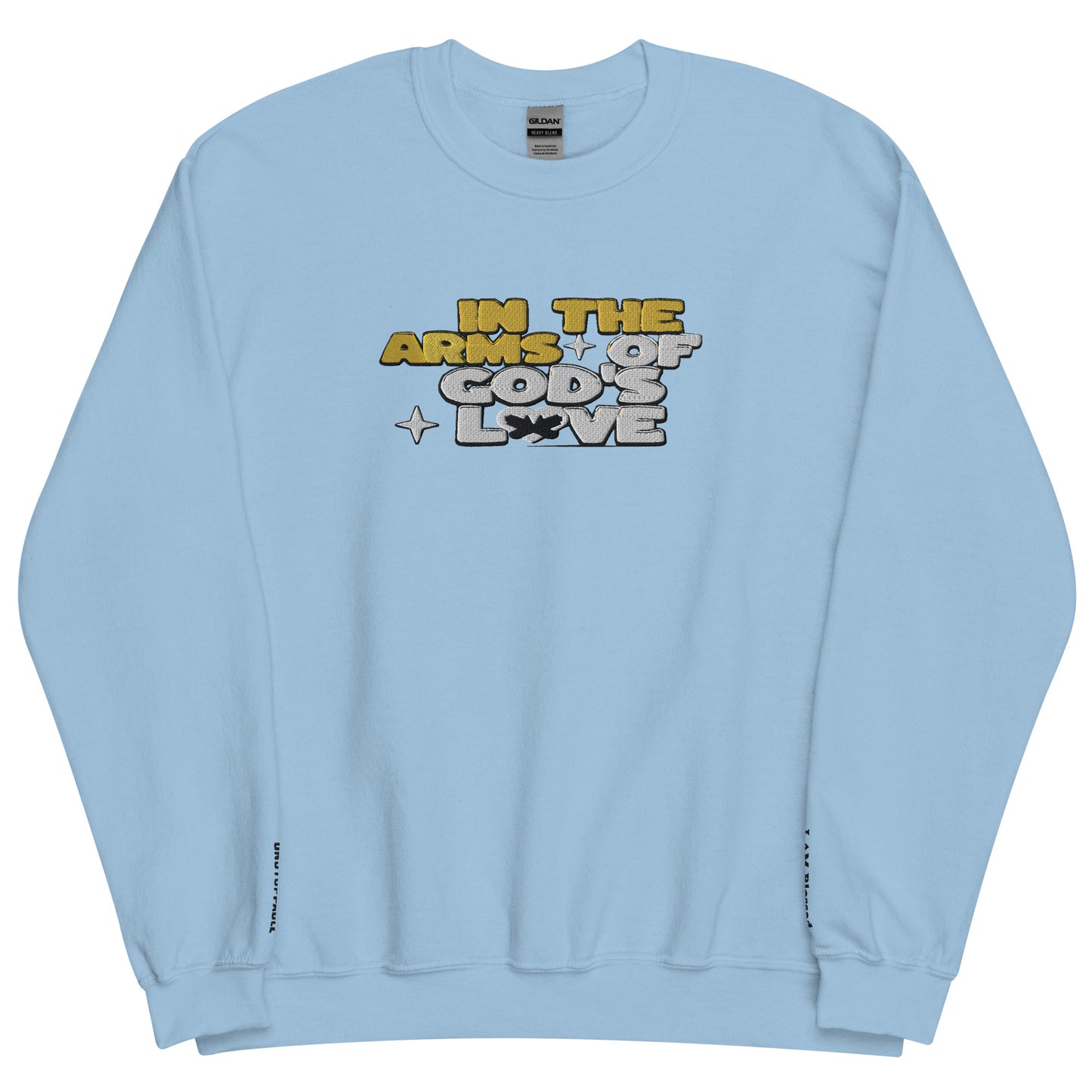 Embroidered In The Arms of God's Love Crewneck Sweatshirt - Kozzyco