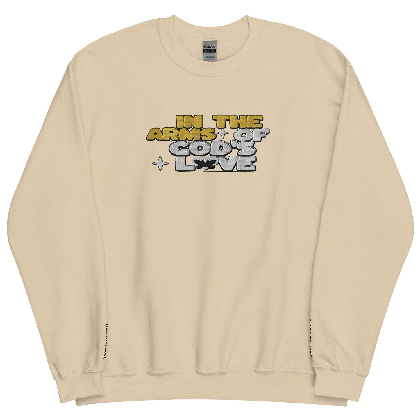 Embroidered In The Arms of God's Love Crewneck Sweatshirt - Kozzyco