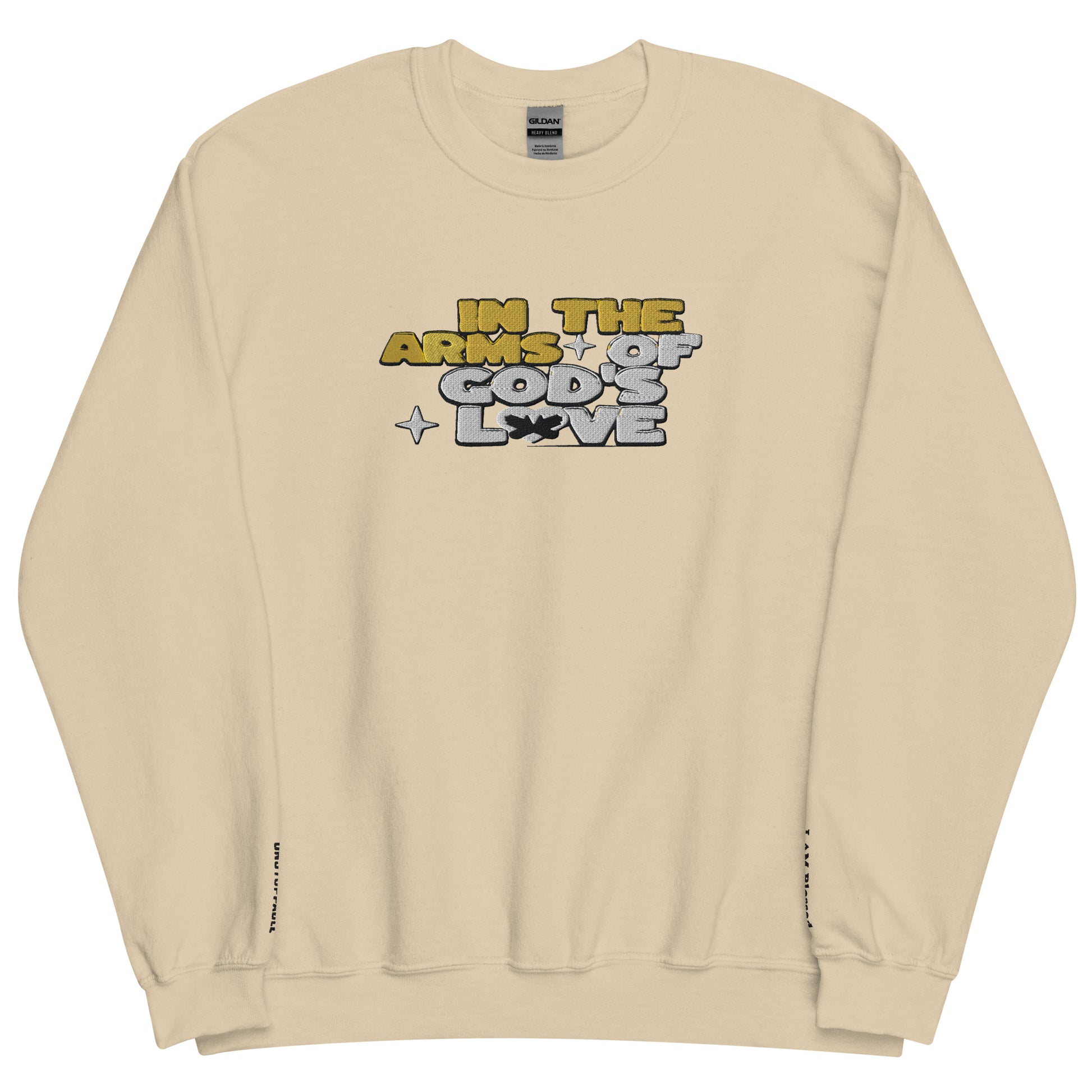 Embroidered In The Arms of God's Love Crewneck Sweatshirt - Kozzyco