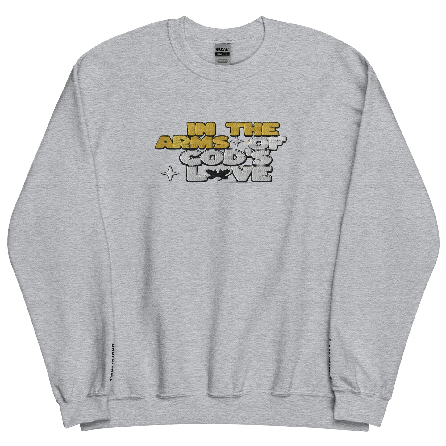 Embroidered In The Arms of God's Love Crewneck Sweatshirt - Kozzyco